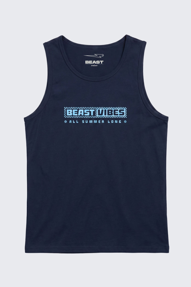 All Summer Long Checkerboard Tank - Navy / LG (10/11)