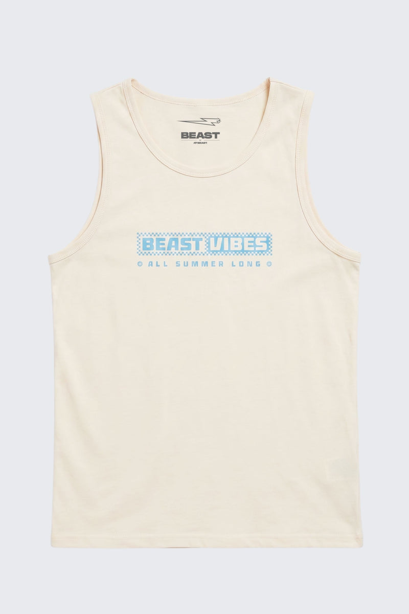 All Summer Long Checkerboard Tank - Natural / SM (6/7)