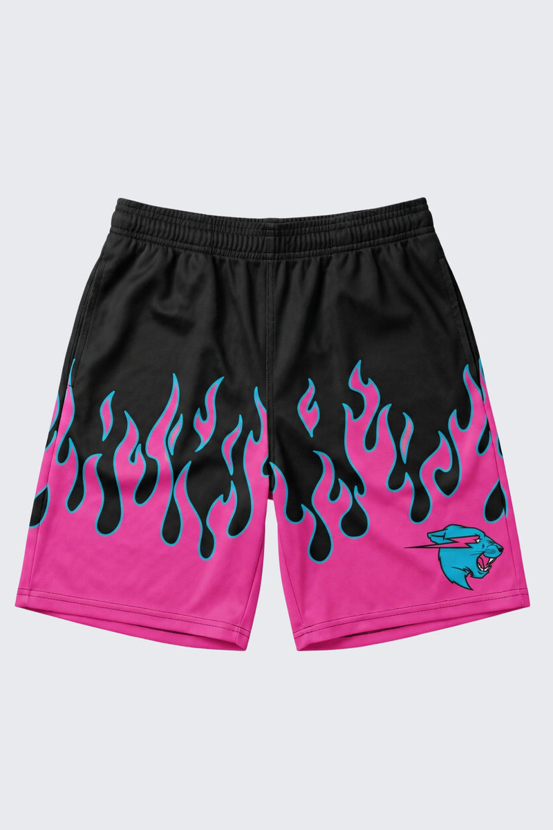 Beast Athletics Flame Shorts - Black / SM (6/7)