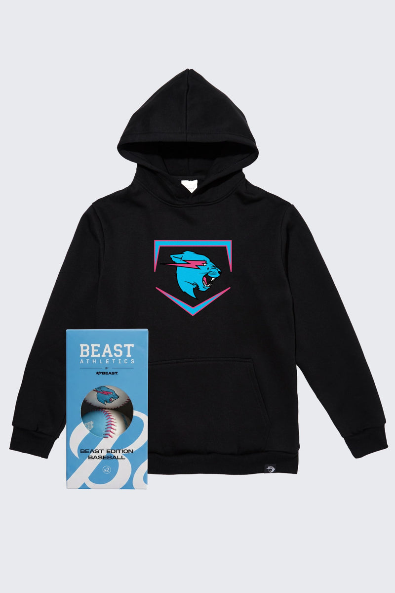 Beast Edition Plate Hoodie + 2 Pack Baseballs Bundle - Black - Default / SM (6/7)