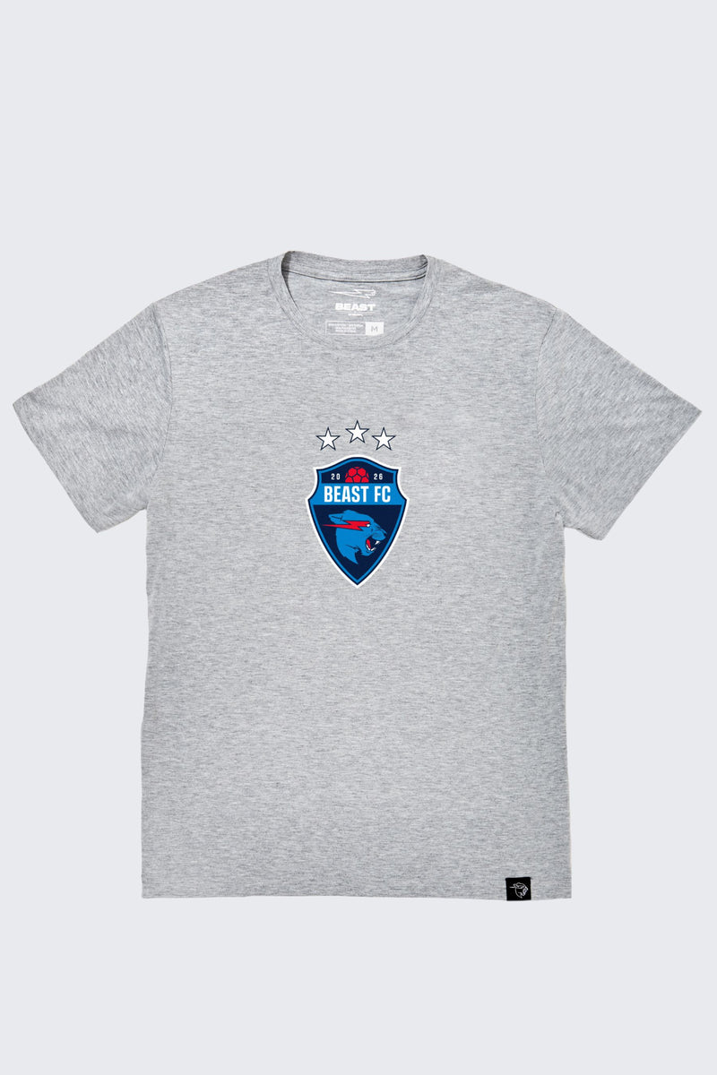 Beast FC Soccer Crest Tee - SM (6/7) / Heather gray