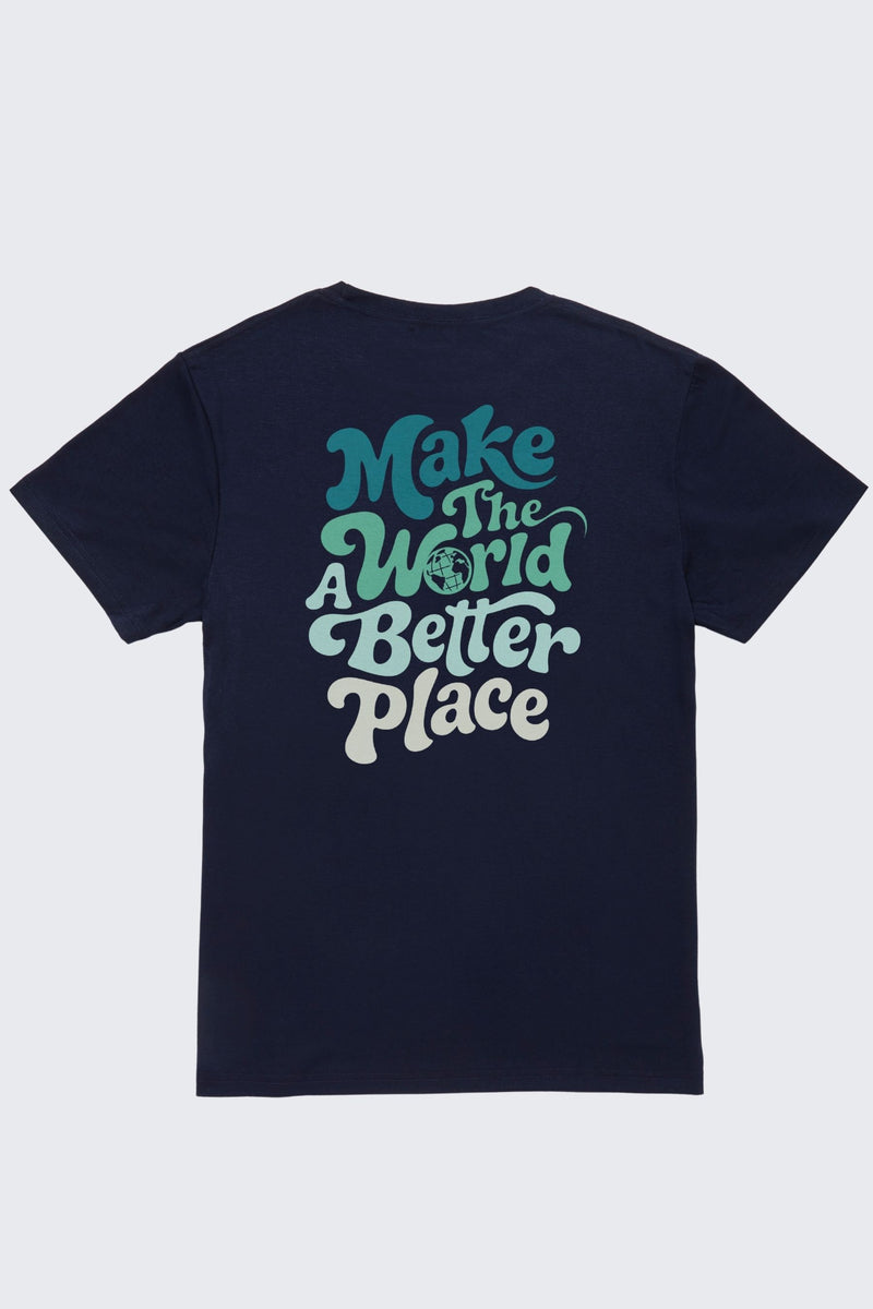 Make the World a Better Place Retro Tee - Navy / SM (6/7)
