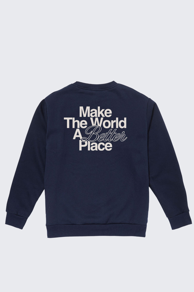 Make the World a Better Place Crew Sweatshirt - Navy / SM (6/7)