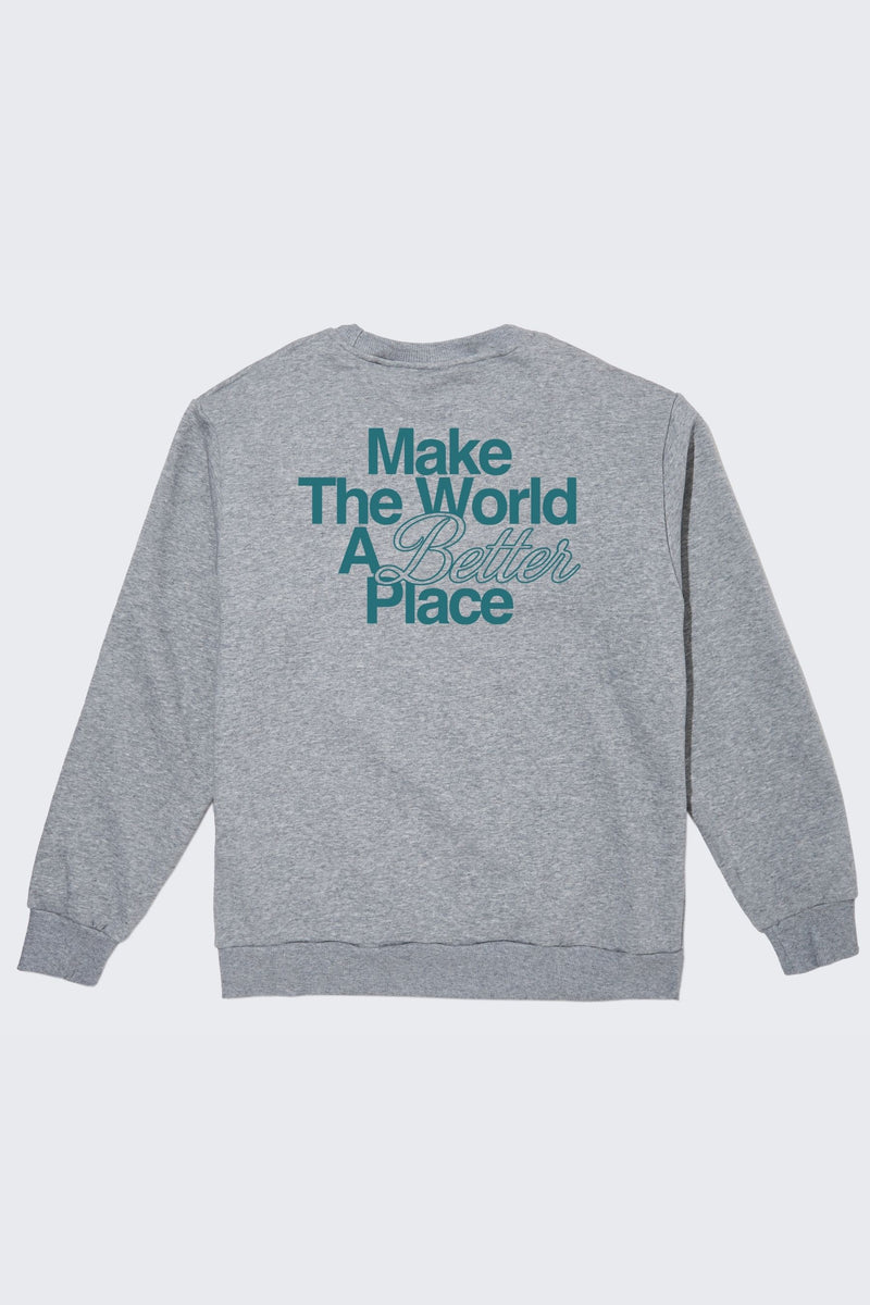 Make the World a Better Place Crew Sweatshirt - Heather gray / SM (6/7)