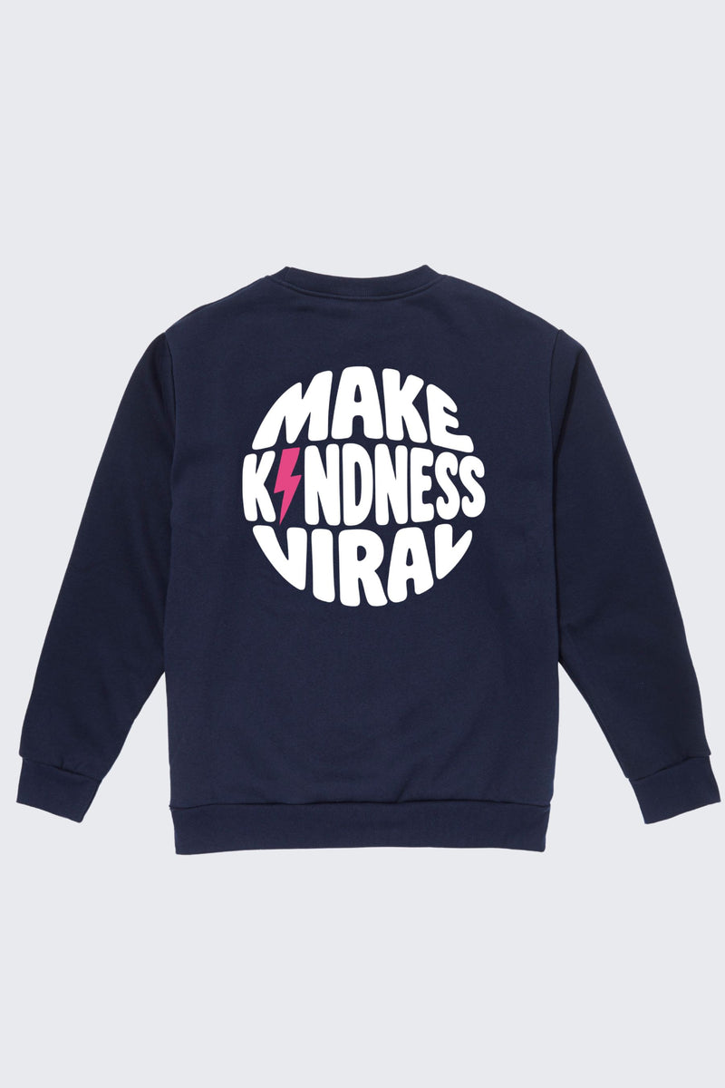 Make Kindness Viral Crew Sweatshirt - Navy / SM (6/7)
