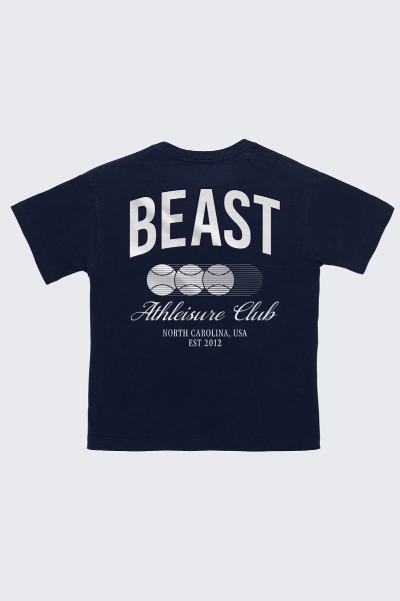 Beast Athleisure Club Tennis Tee - SM (6/7) / Navy