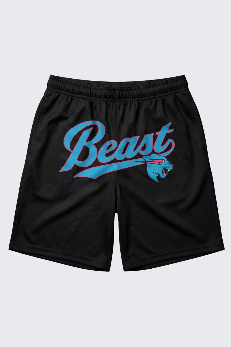 Beast Script Baseball Shorts - SM (6/7) / Black