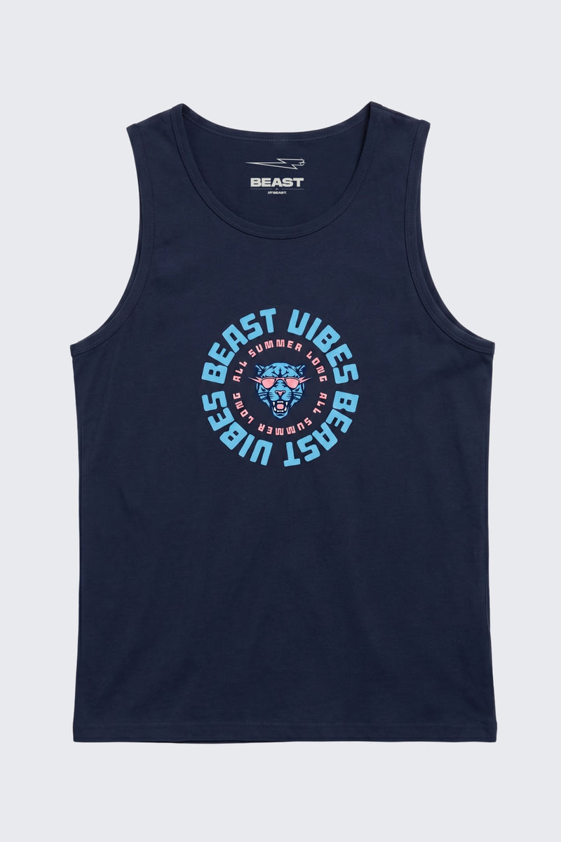 Beast Vibes Tank - Navy / MD (8/9)