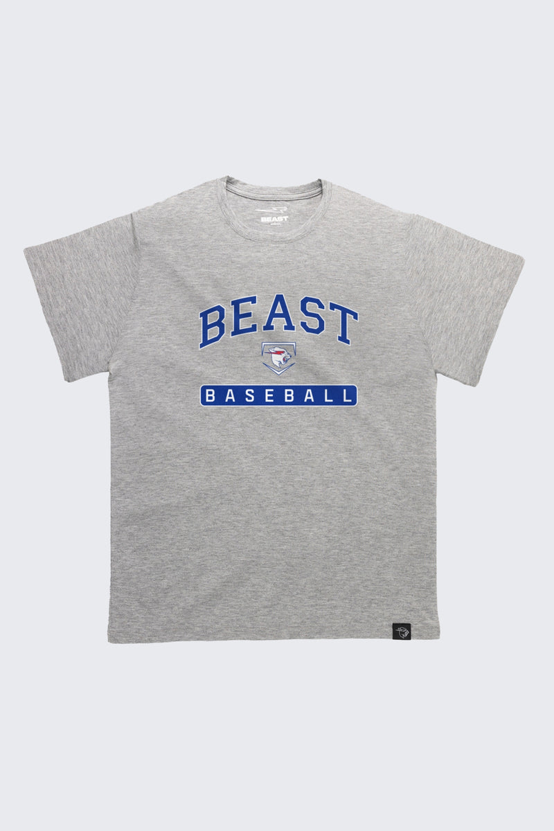 Classic Beast Baseball Tee - MD (8/9) / Heather gray