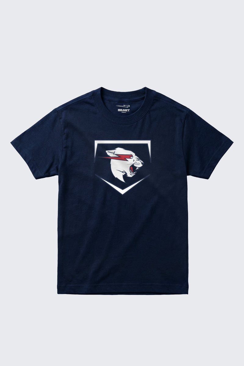 Classic Beast Plate Tee - SM (6/7) / Navy