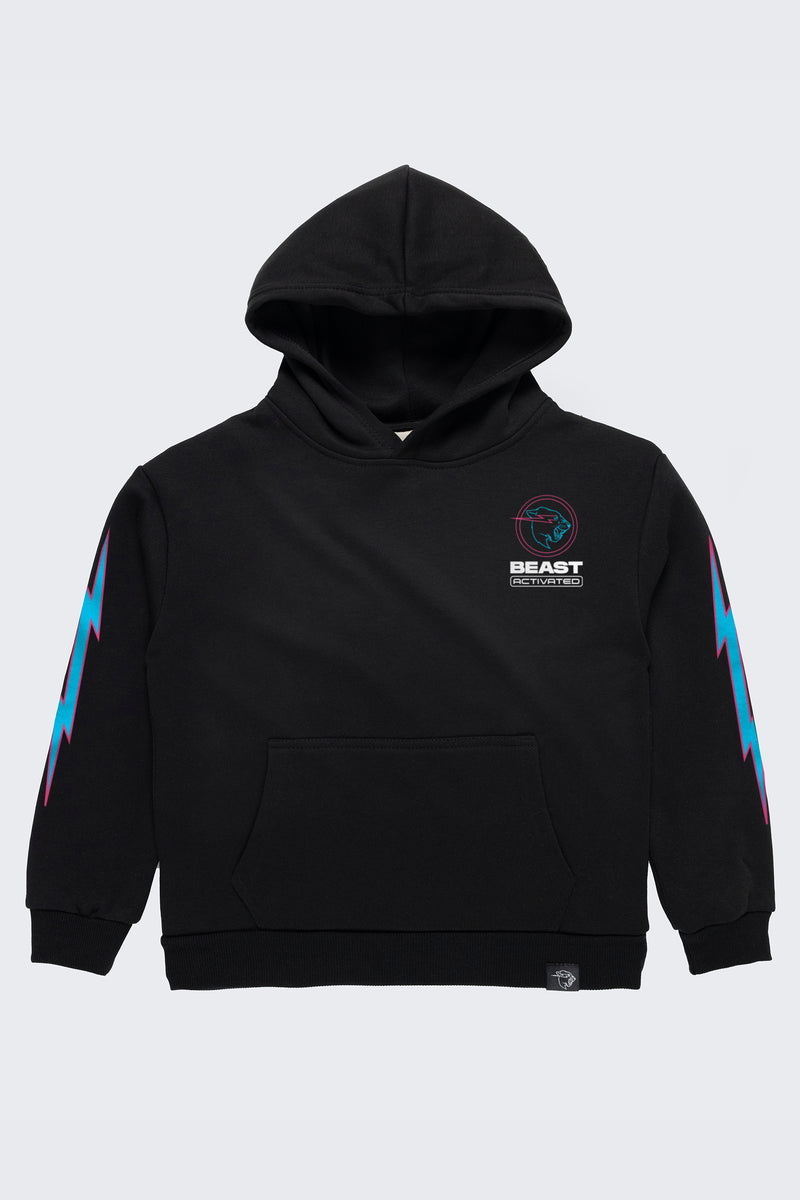 Glow In The Dark Bolt Hoodie - SM (6/7) / Black