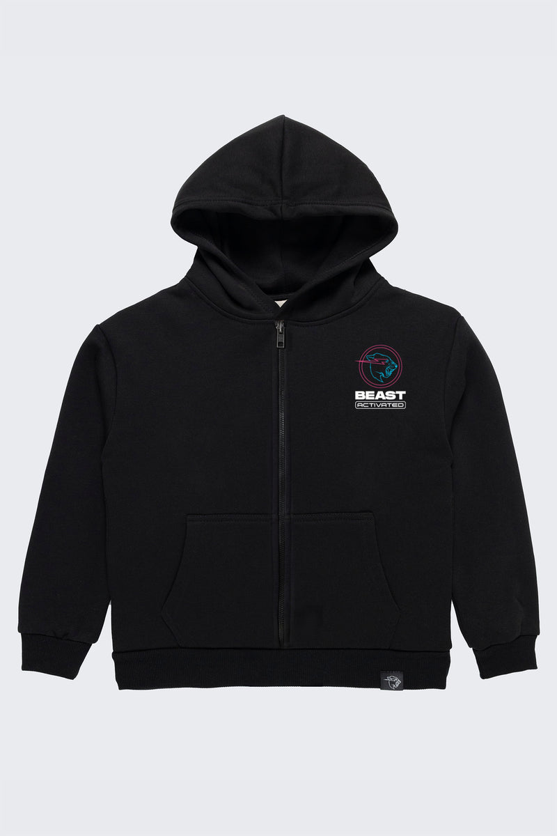 Glow In The Dark Beast Activated Zip Hoodie - SM (6/7) / Black