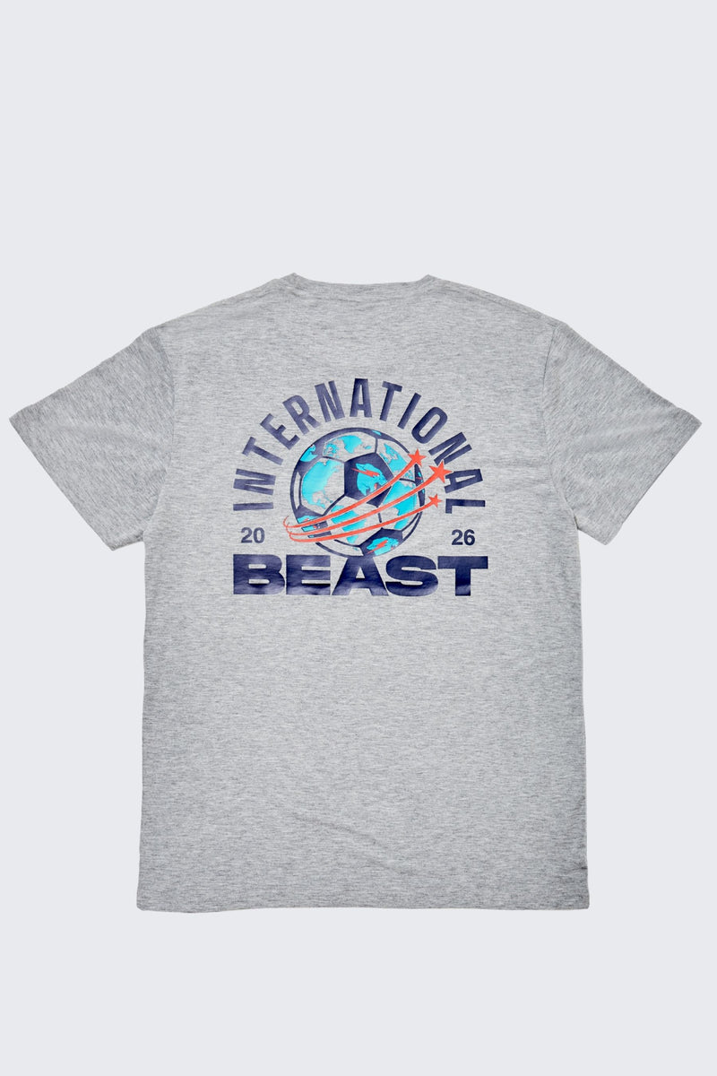 International Beast Soccer Tee - Heather Gray/Navy / SM (6/7)