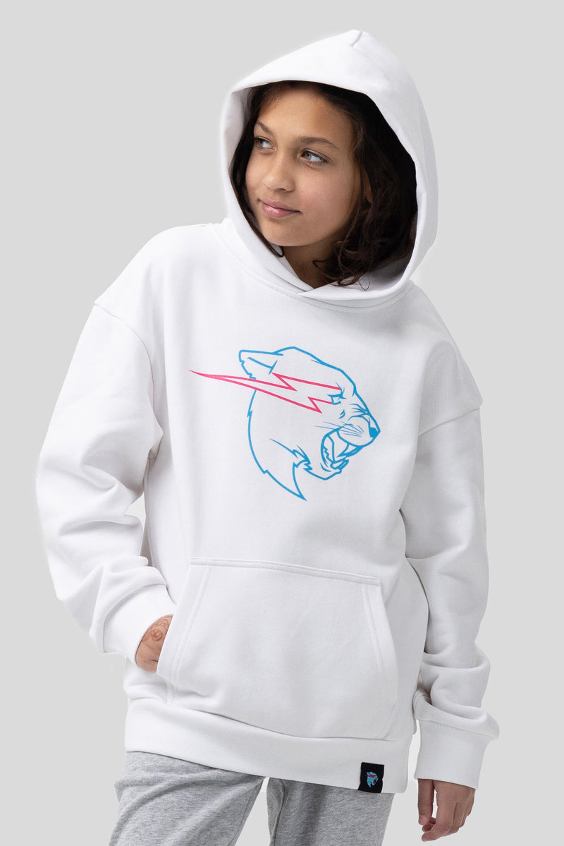 Youth Glow In The Dark Panther Hoodie - White - SM (6/7) / White