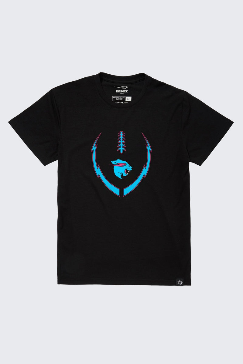 Beast Lightning Football Tee - Black / SM (6/7)