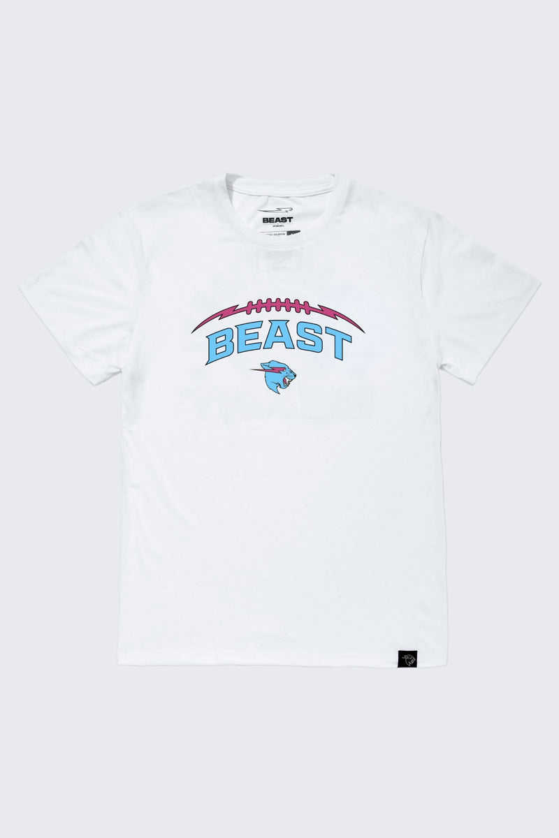 Beast Football Tee - White / MD (8/9)