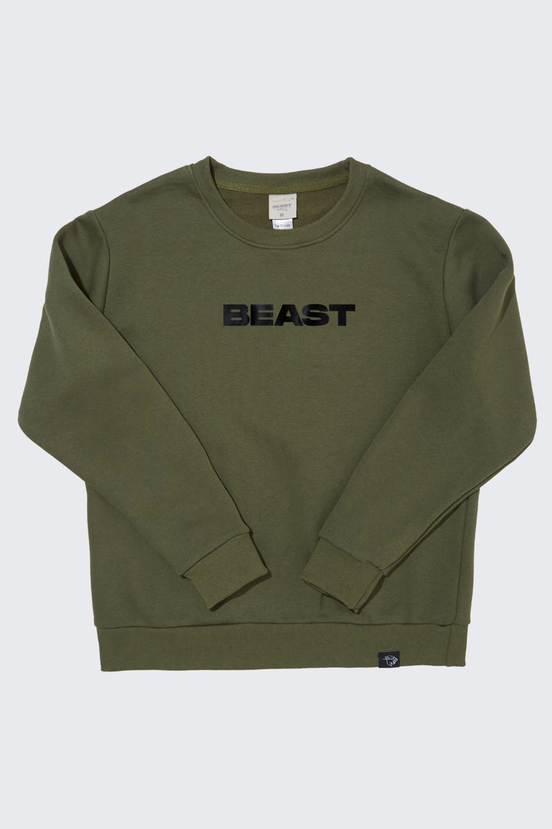 Beast Originals Crewneck Sweatshirt - Military Green/Black / SM (6/7)