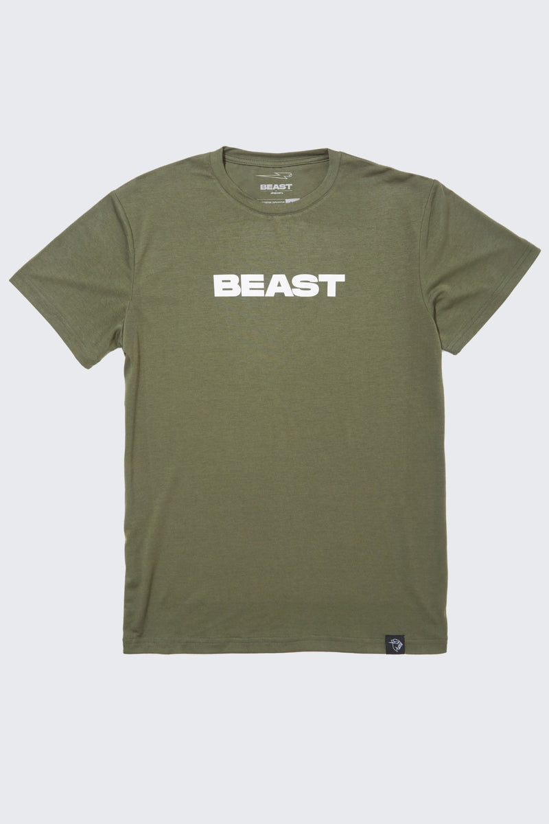 Beast Originals Tee - SM (6/7) / Military Green/White
