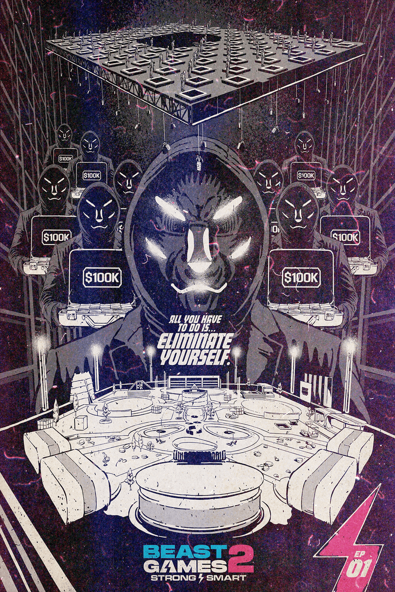 Beast Games Collectible Poster - Episode 1 - Black & White