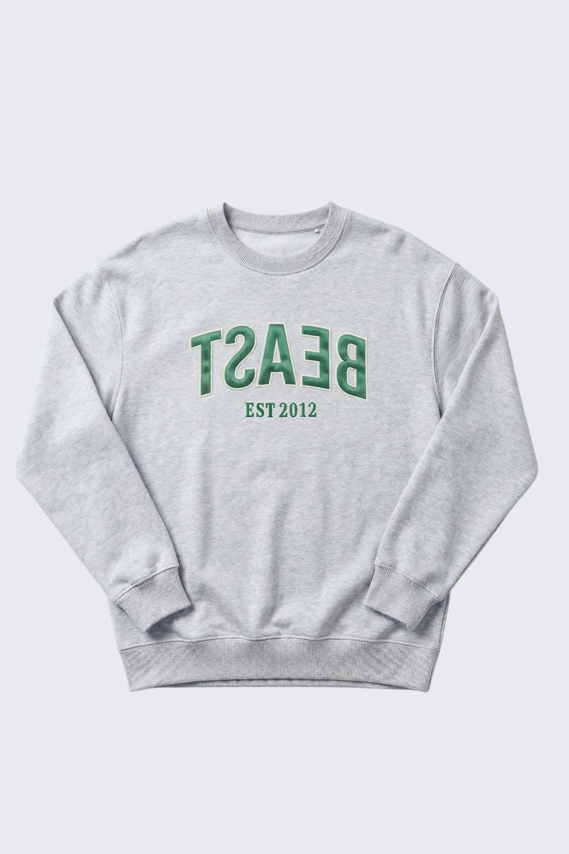 Reverse Beast Crew Sweatshirt - SM / Heather gray