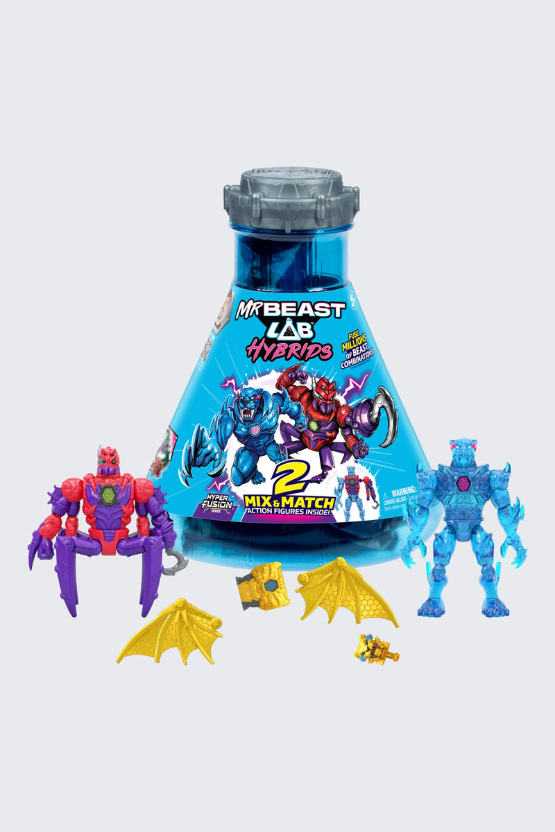 MrBeast Lab Hybrids Action Figure 2-pack – Hyper Fusion Series - Spider/Energy Panther