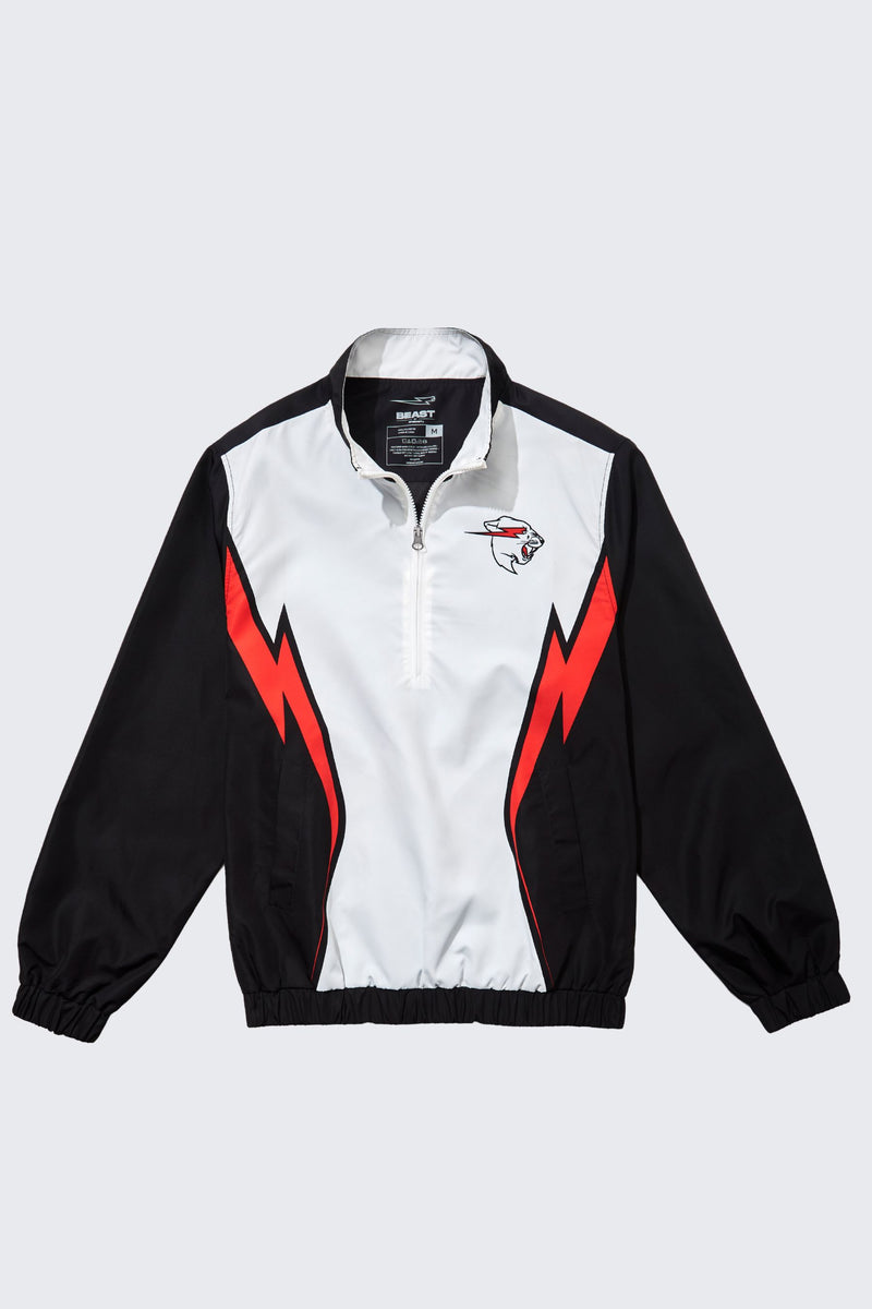 Beast Athletics Half-Zip Windbreaker - Black/White / SM (6/7)