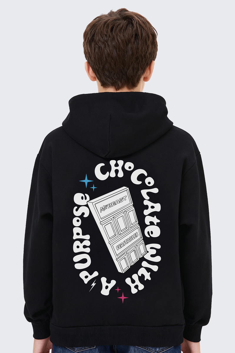 Youth Feastables Retro Hoodie - Black - SM (6/7) / Black