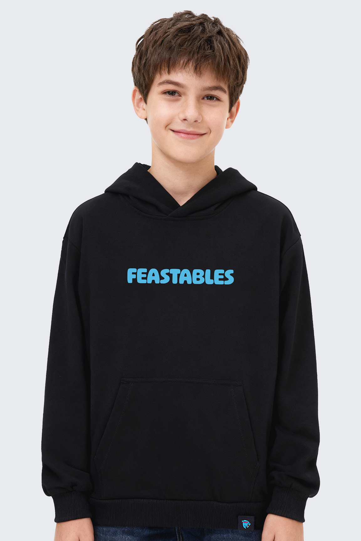 Youth-Retro-Hoodie-black-front-Model-1.png